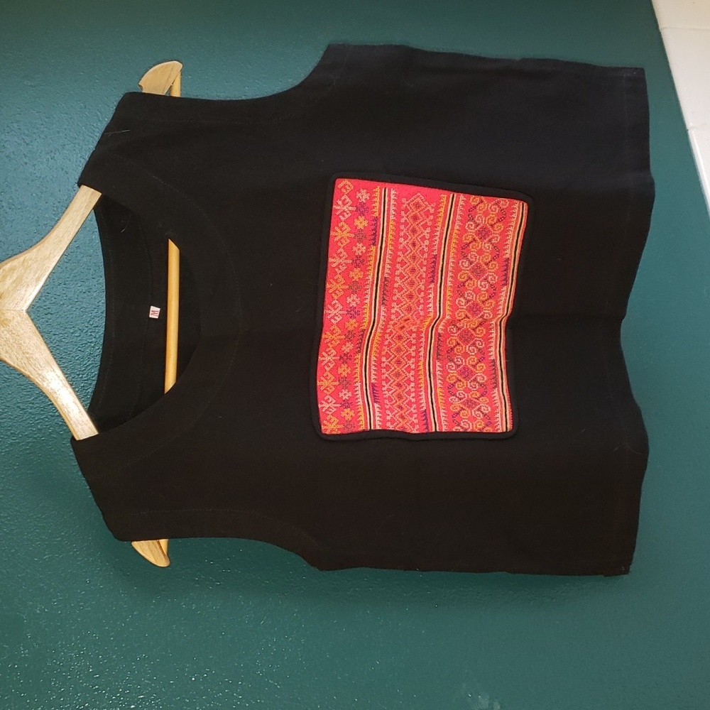 Cotton Embroidered Inlay Tank